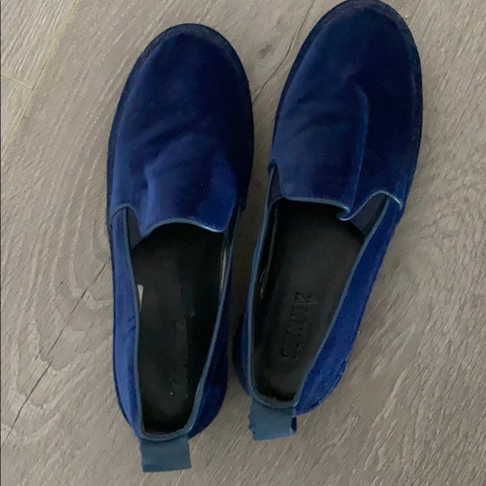 Schutz shoes blue velvet